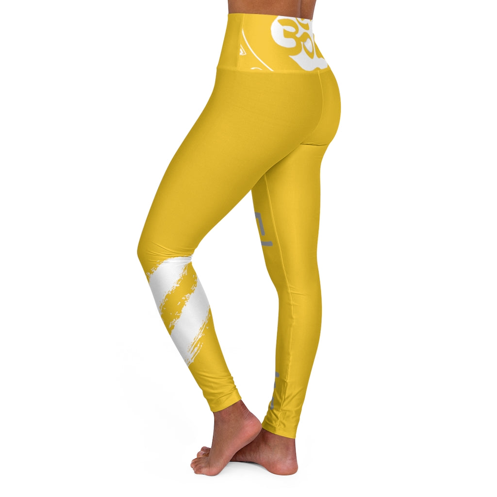 Petite Om Element5 High Waisted Yoga Leggings In Saffron Yellow
