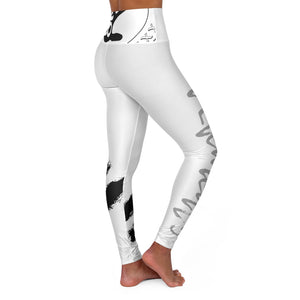 Petite Om Element5 High Waisted Yoga Leggings In Element White
