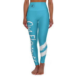 Petite Om Element5 High Waisted Yoga Leggings In Glacier Blue.