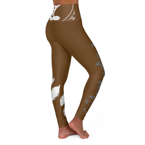 Petite Om Element5 High Waisted Yoga Leggings In Earth Brown