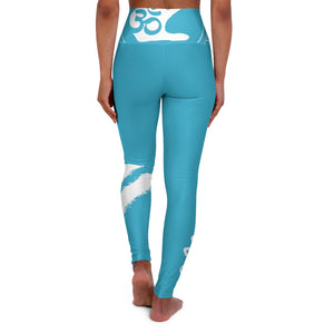 Petite Om Element5 High Waisted Yoga Leggings In Glacier Blue.