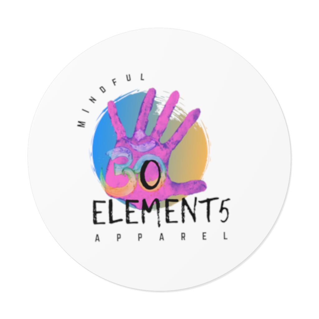 The Original  Om Element5 Round Vinyl Stickers