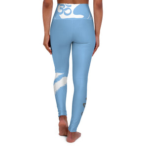 Petite Om Element5 High Waisted Yoga Leggings In Himalaya Blue