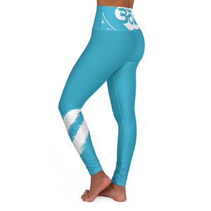 Petite Om Element5 High Waisted Yoga Leggings In Glacier Blue.