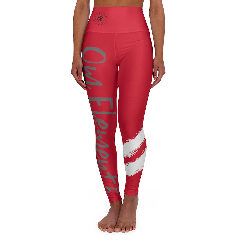 Petite Om Element5 High Waisted Yoga Leggings In Vermilion Red