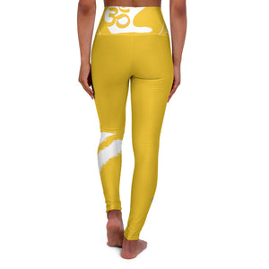 Petite Om Element5 High Waisted Yoga Leggings In Saffron Yellow