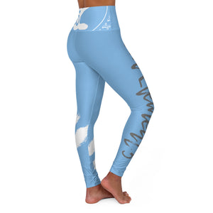 Petite Om Element5 High Waisted Yoga Leggings In Himalaya Blue