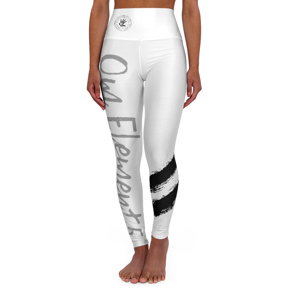 Petite Om Element5 High Waisted Yoga Leggings In Element White