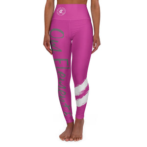 Petite Om Element5 High Waisted Yoga Leggings In Lotus Pink