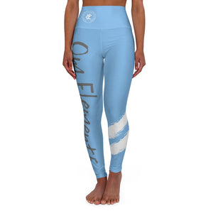 Petite Om Element5 High Waisted Yoga Leggings In Himalaya Blue
