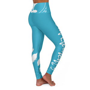 Petite Om Element5 High Waisted Yoga Leggings In Glacier Blue.