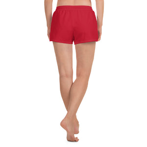 Om Emblem Women's Athletic Shorts in Vermillion Red