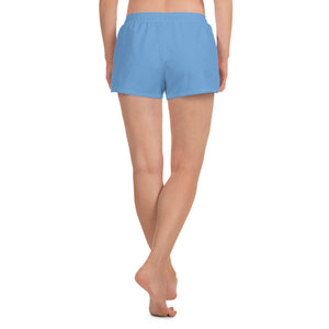 Om Emblem Women's Athletic Shorts in Himalaya Blue