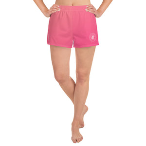 Om Emblem Women's Athletic Casual Shorts in Rose Pink