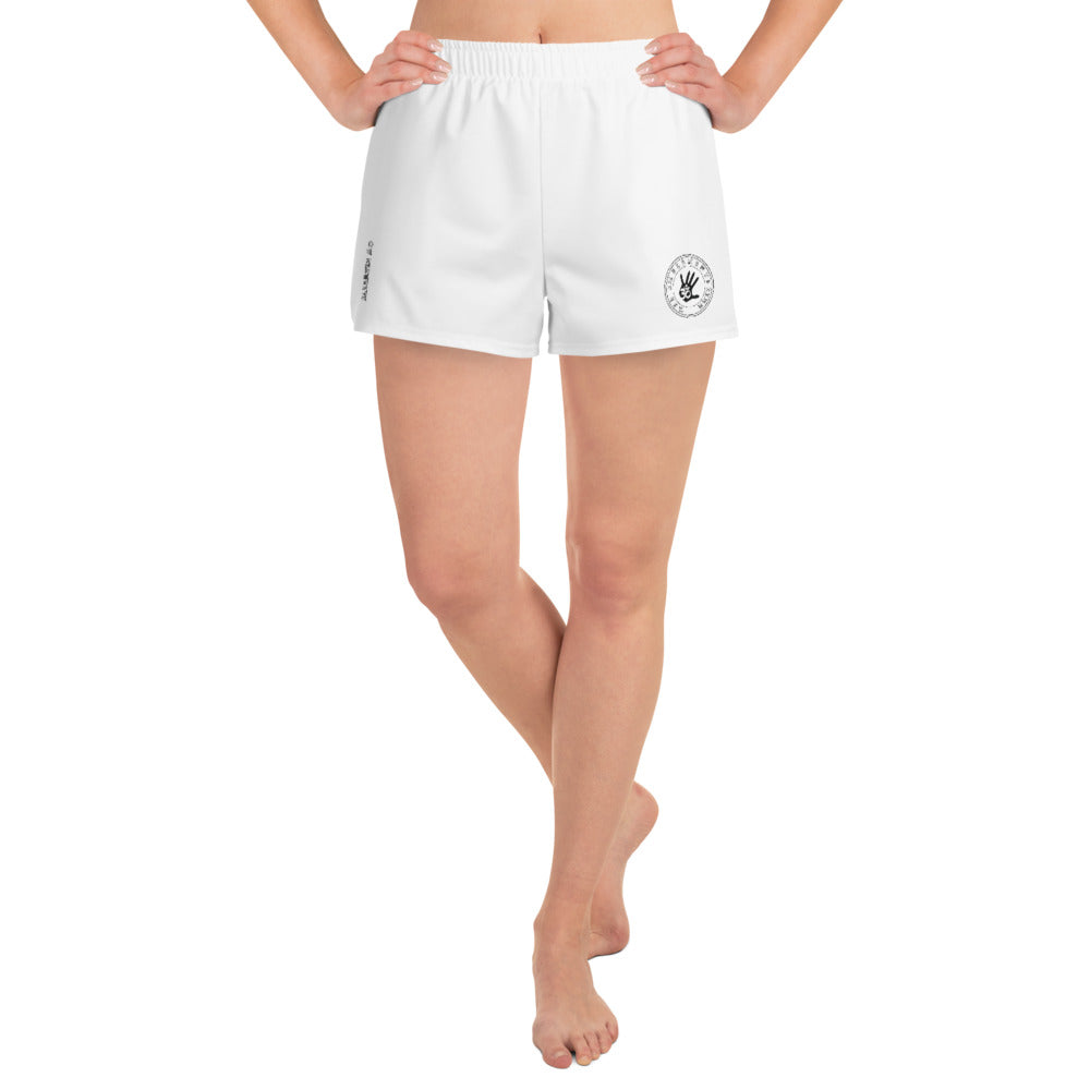 Om Emblem Women's Athletic Shorts in Element5 White