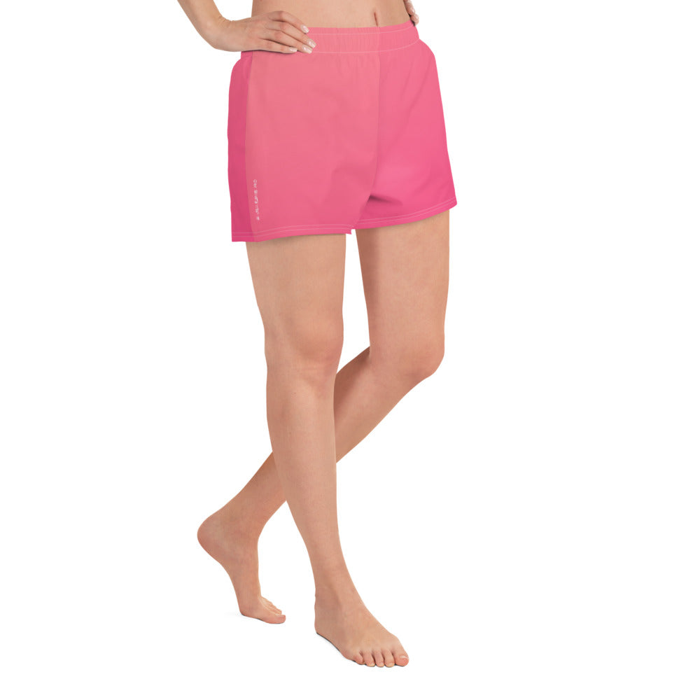 Om Emblem Women's Athletic Casual Shorts in Rose Pink
