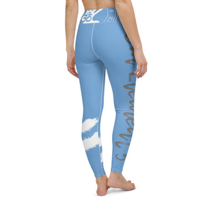 Om Element5 High Waisted Yoga Leggings In Glacier Blue