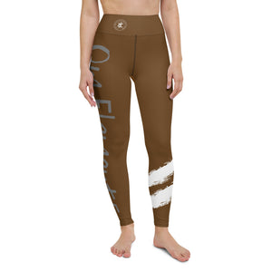Om Element5 High Waisted Yoga Leggings In Earth Brown