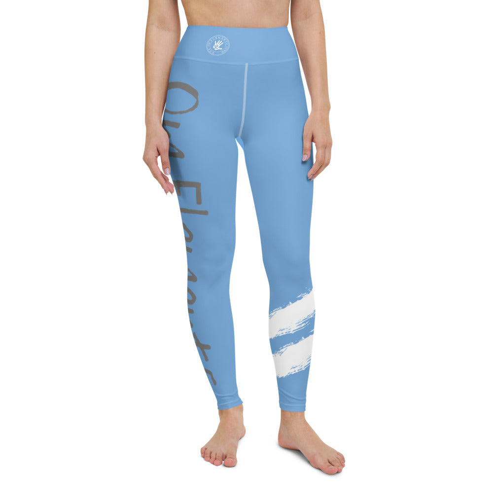 Om Element5 High Waisted Yoga Leggings In Glacier Blue