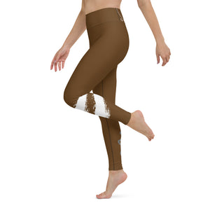 Om Element5 High Waisted Yoga Leggings In Earth Brown