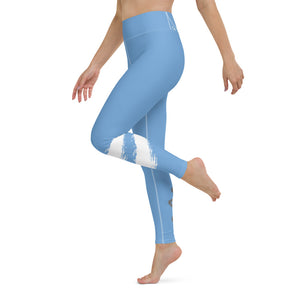 Om Element5 High Waisted Yoga Leggings In Glacier Blue