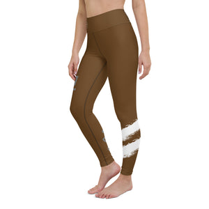 Om Element5 High Waisted Yoga Leggings In Earth Brown