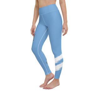 Om Element5 High Waisted Yoga Leggings In Glacier Blue