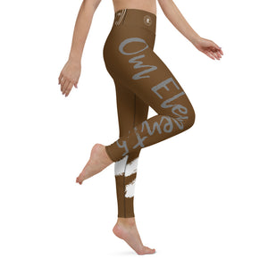 Om Element5 High Waisted Yoga Leggings In Earth Brown