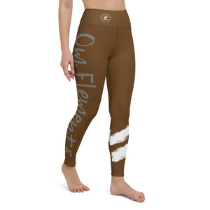 Om Element5 High Waisted Yoga Leggings In Earth Brown