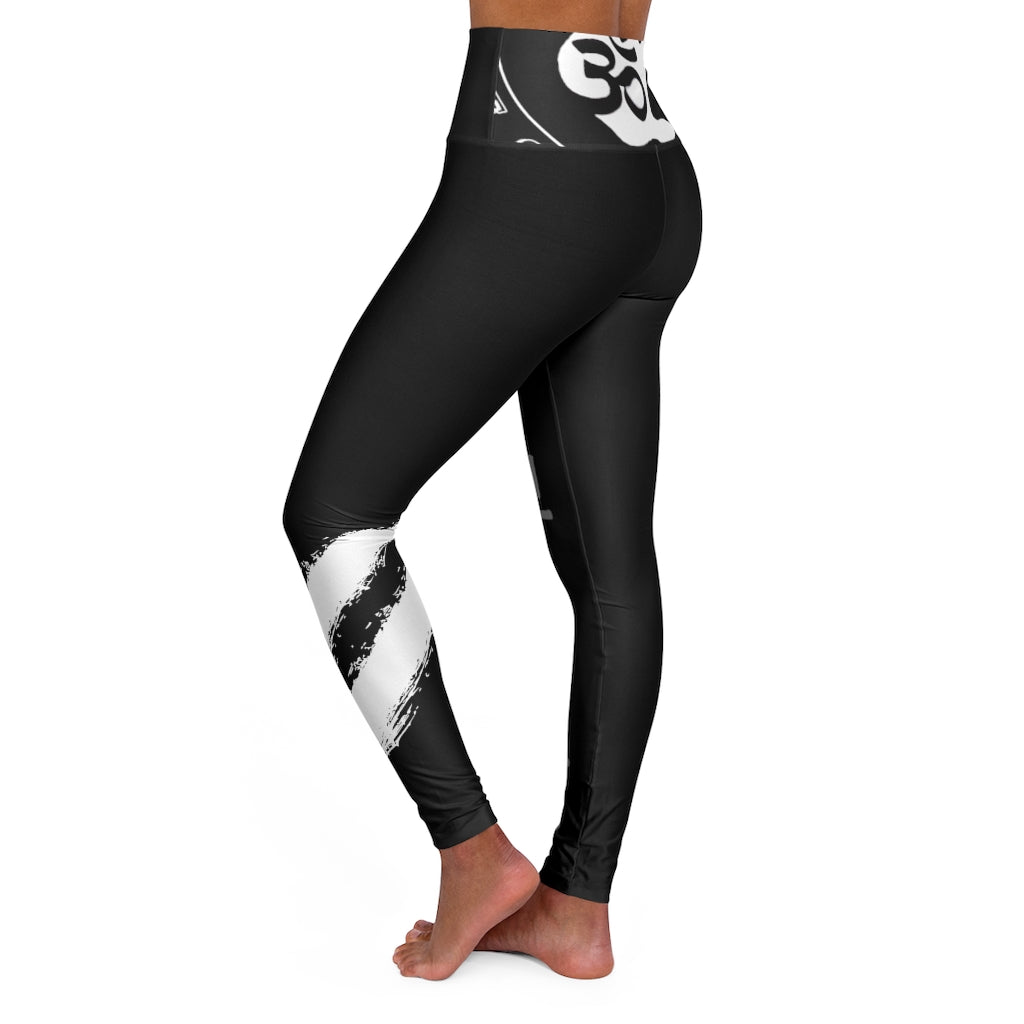Petite Om Element5 High Waisted Yoga Leggings In Element Black