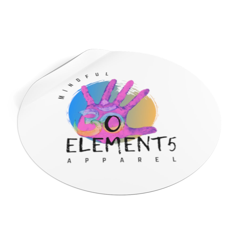 The Original  Om Element5 Round Vinyl Stickers