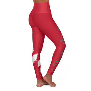 Petite Om Element5 High Waisted Yoga Leggings In Vermilion Red
