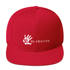 Unisex Palm Print Kanji Snapback Hat