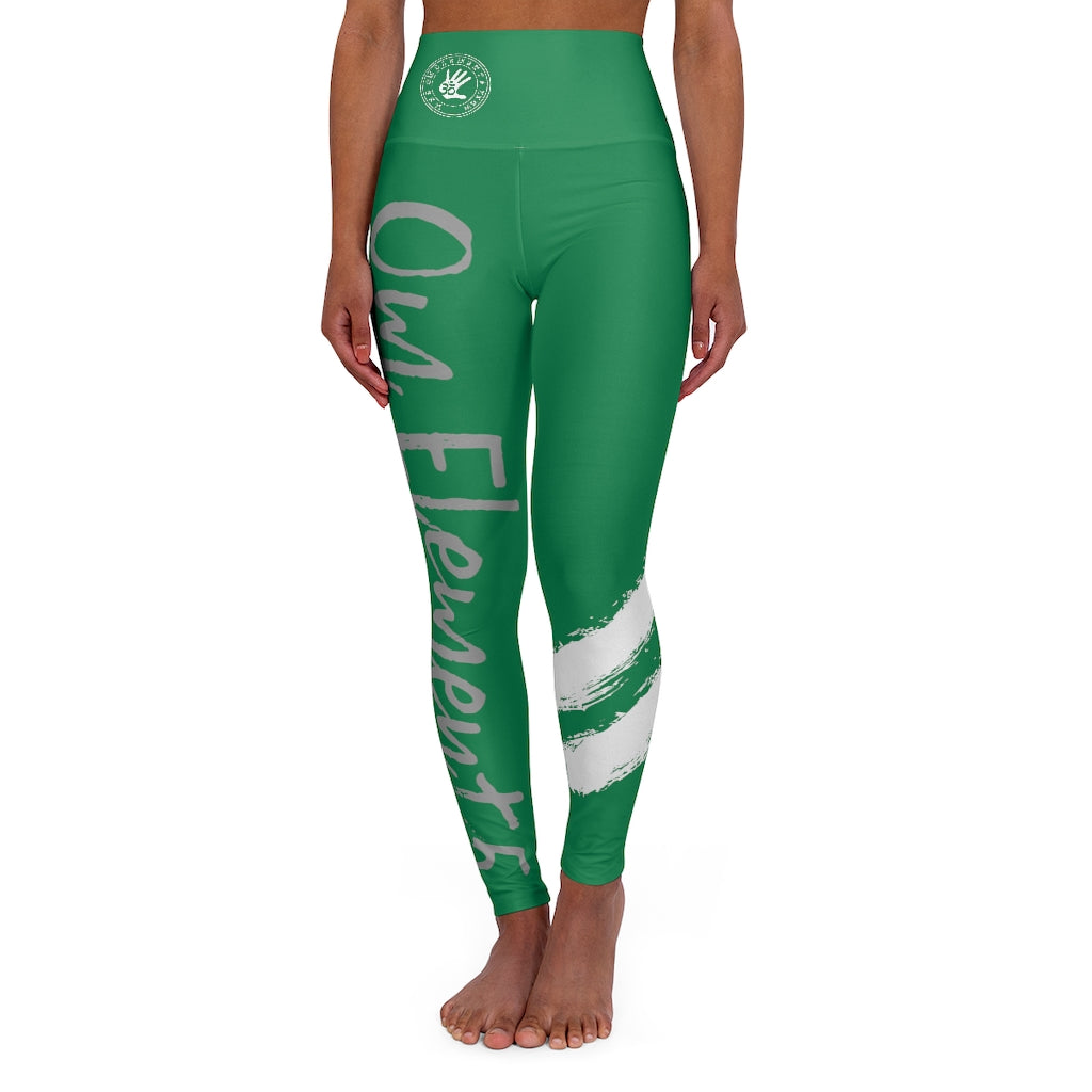 Petite Om Element5 High Waisted Yoga Leggings In Paan Green