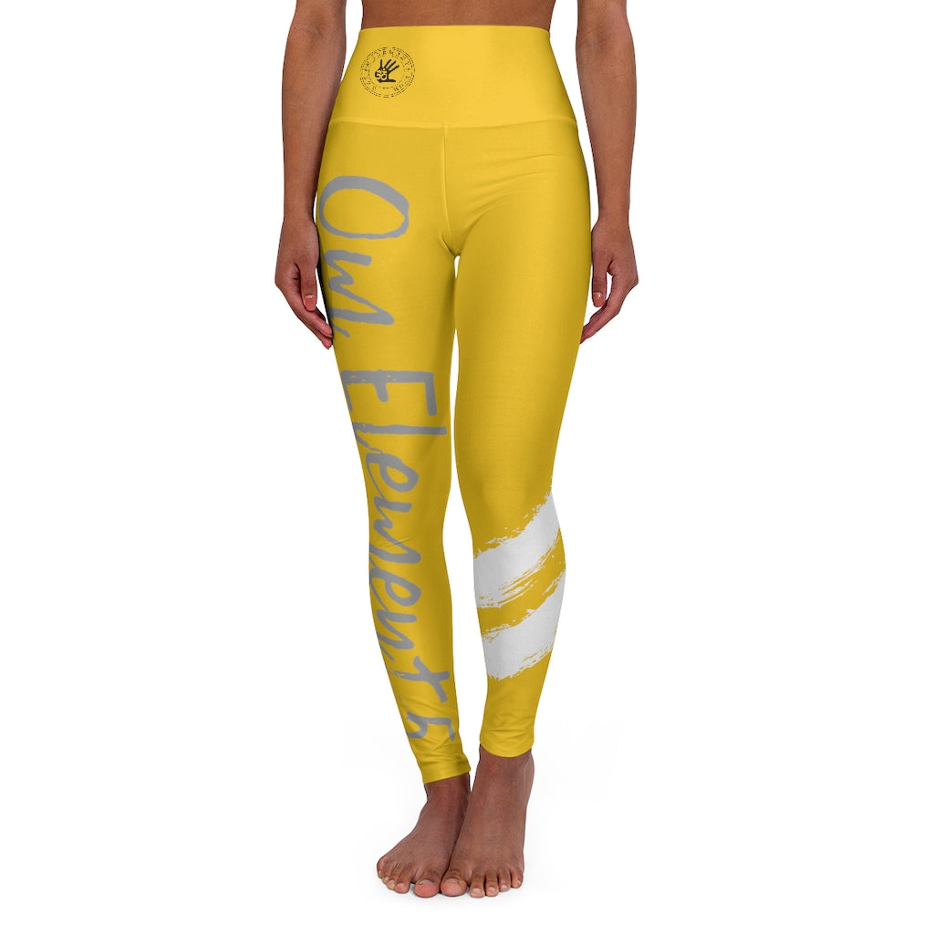 Petite Om Element5 High Waisted Yoga Leggings In Saffron Yellow