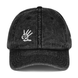 Unisex Om Palm Print Vintage Cotton Twill Cap