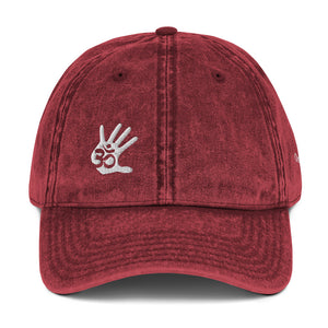 Unisex Om Palm Print Vintage Cotton Twill Cap