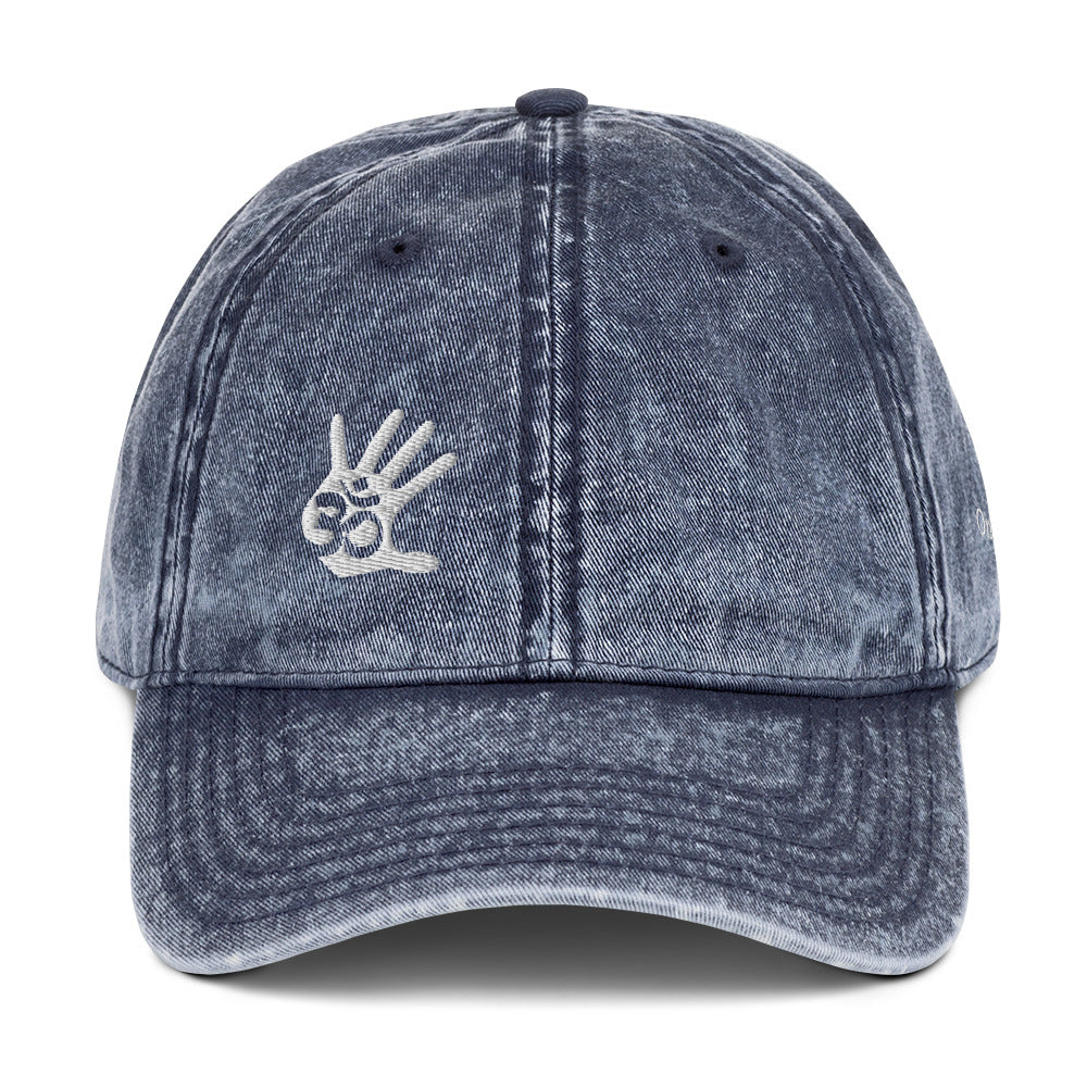 Unisex Om Palm Print Vintage Cotton Twill Cap