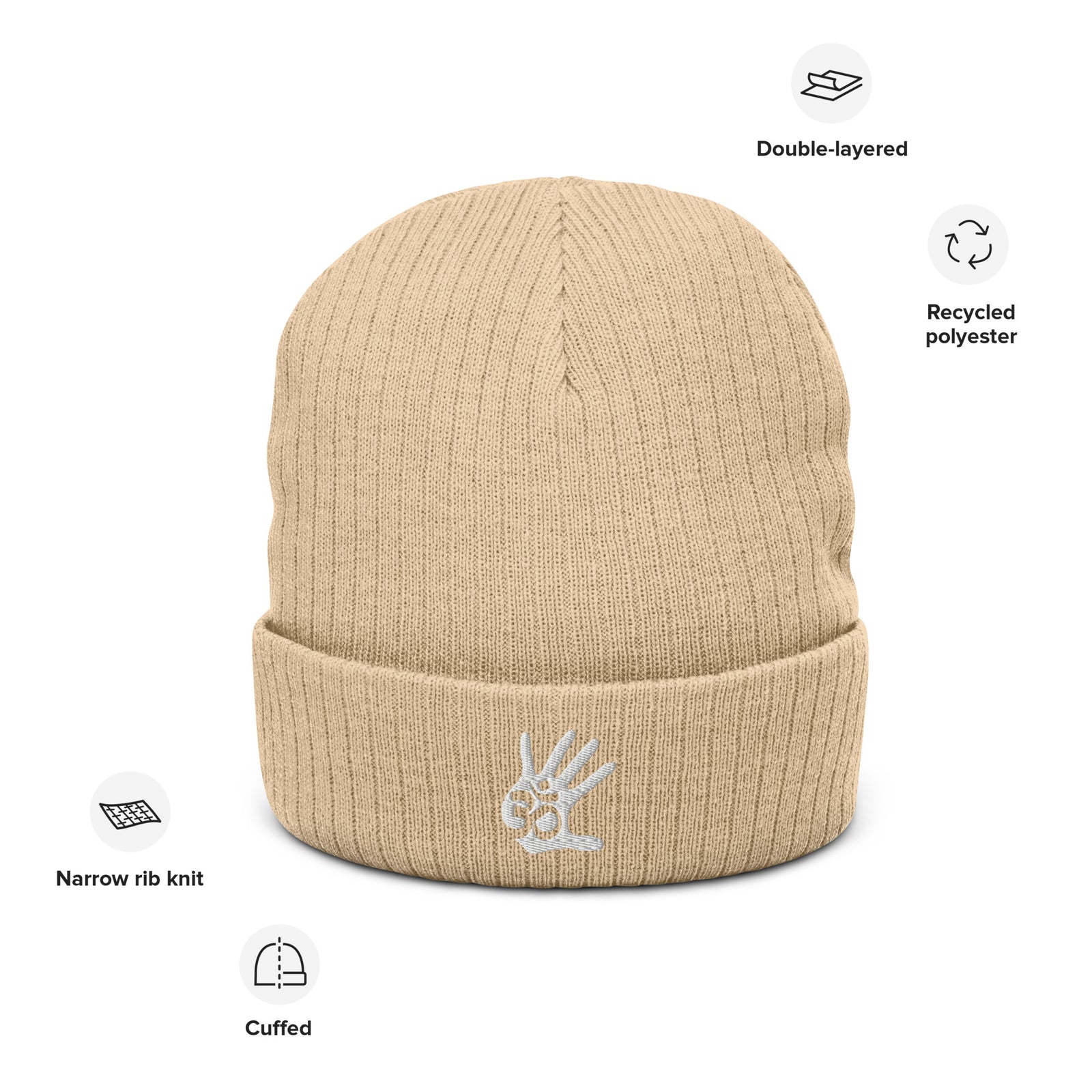 Recycled Ribbed knit beanie