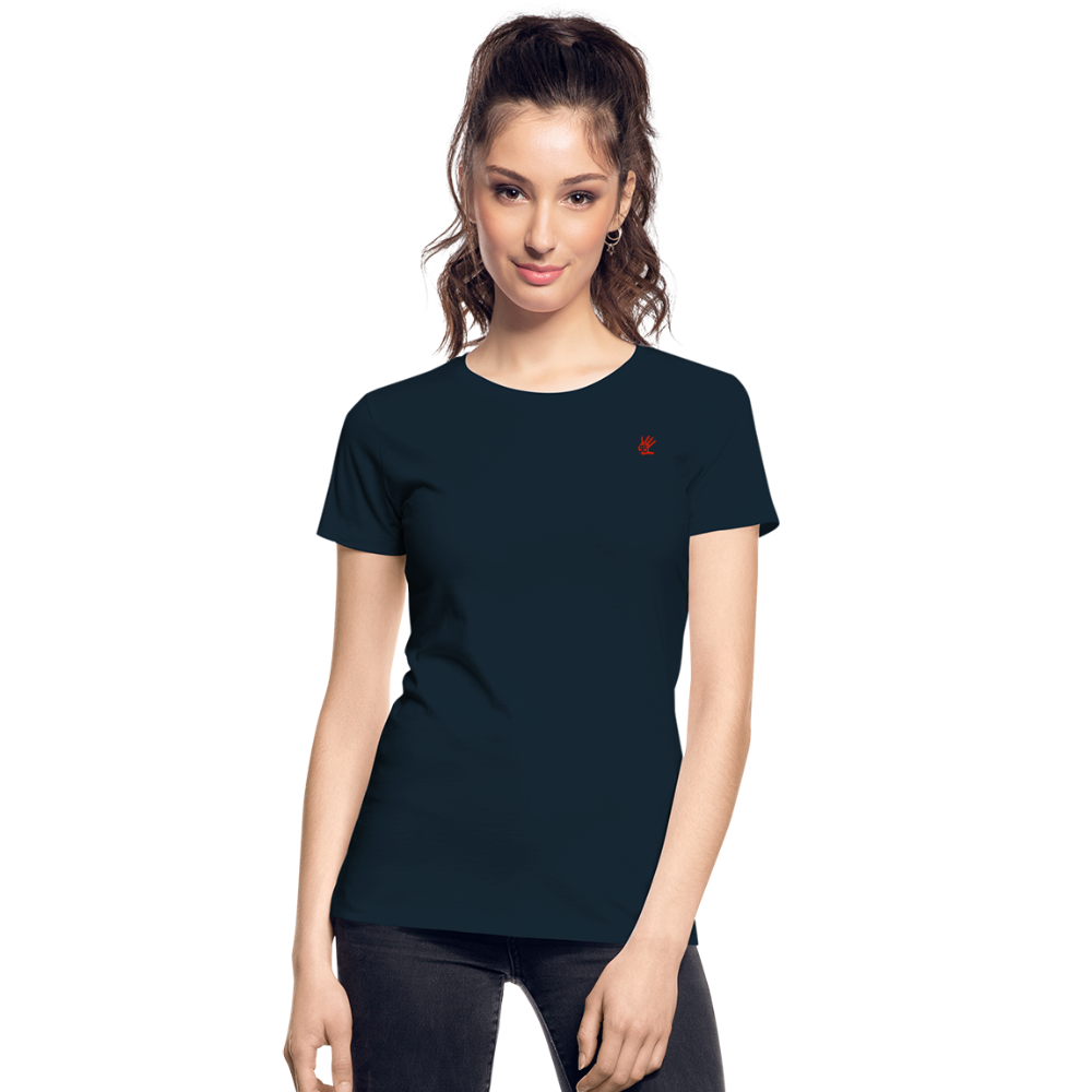 Women’s Premium PalmPrint Organic T-Shirt - deep navy